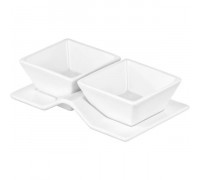 Набір для закусок Ardesto, 3 предмети, порцеляна, білий