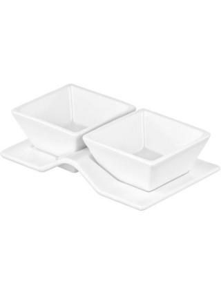 Набір для закусок Ardesto, 3 предмети, порцеляна, білий