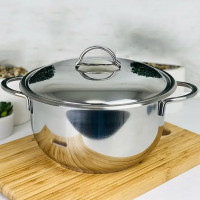 Каструля OMS KINOX 1,8 л. (16*10 см), (кришка сталь, індукц)