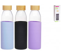 Пляшка скляна з бамбуковою кришкою Kamille 500 мл