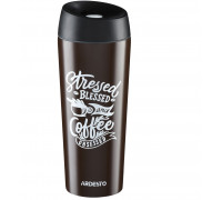 Чашка-термос 450 мл. Ardesto Coffee time Cup з нержавіючої сталі, коричневий