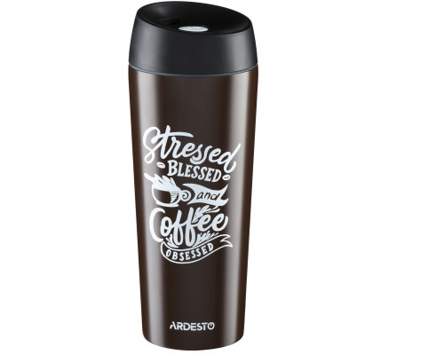 Чашка-термос 450 мл. Ardesto Coffee time Cup з нержавіючої сталі, коричневий