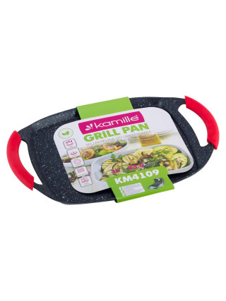 Сковорода Kamille Black marble 36*23,5 см з алюмінію з антипригарним покриттям