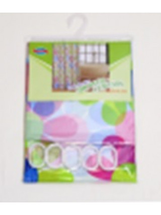 Штора для ванної кімнати та душу, з кільцями, зонтикова тканина ,180*180 см (абстр., квіти, морськ.)