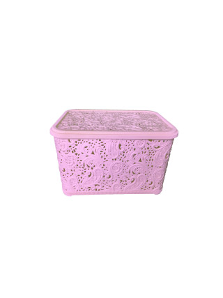 Корзина для побутових речей ''Ажур'' 7,5 л., (20*30,5*16,5 см.) (рожевий)