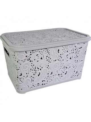 Корзина для побутових речей ''Ажур'' 7,5 л., (20*30,5*16,5 см.) (сірий)