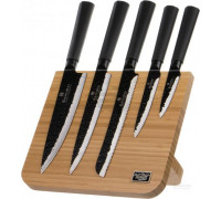 Набір ножів Krauff Samurai 6 пр., вртикальна дерев'яна підставка