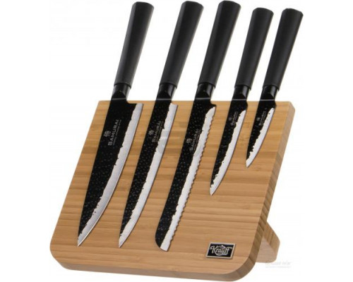 Набір ножів Krauff Samurai 6 пр., вртикальна дерев'яна підставка