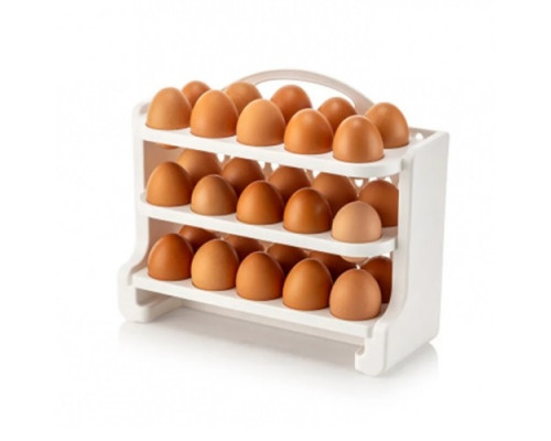 Органайзер для зберігання яєць у холодильнику 3-рівневий 28*10*23 см