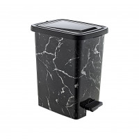 Відро для сміття з малюнком DECOR Slim 15л чорний мармур 129 305*225*380 мм