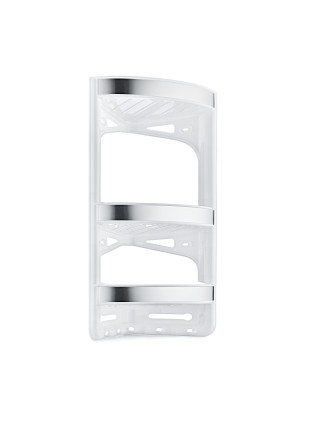 DECOR Поличка для душку кутова 30*20*56 см(128 білий + малюнок металік)