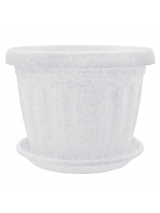 Вазон з підставкою "Терра" 20*15 см. (білий флок)