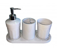 Набір аксесуарів для ванної кімнати Eco Fabric MOON (4 предмета), білий 