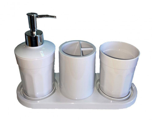 Набір аксесуарів для ванної кімнати Eco Fabric MOON (4 предмета), білий 