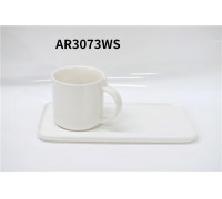 Набір чашка з блюдцем, 250мл, порцеляна, білий