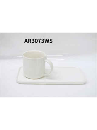 Набір чашка з блюдцем, 250мл, порцеляна, білий