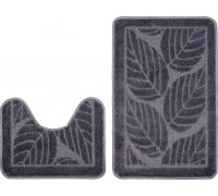 Набір килимів в ванну кімнату Dariana Econom "Листя" 55*80+50*40 см (2шт.) (синій)