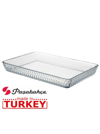 Форма скляна Borcam прямокутна v-2,85 л 37*24 см, h-4,5 см, 