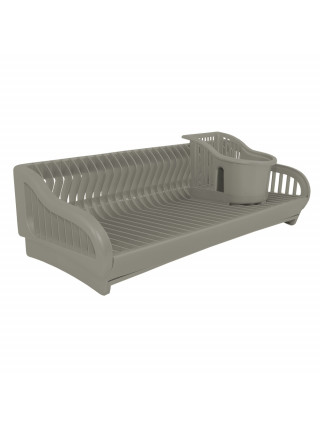 Сушка для посуду пластикова Алеана "2 в 1" 53*23*19 см. (какао)