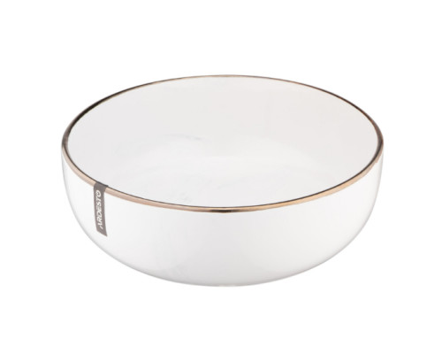 Тарілка супова Ardesto Marmo, 19 см, біла, кераміка