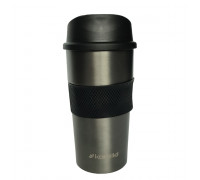 Чашка-термос 480 мл. Kamille із нержавіючої сталі з TPR вставкою (графіт)