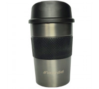 Чашка-термос 360 мл. Kamille із нержавіючої сталі з TPR вставкою (графіт)