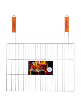 Решітка для грилю скаут 54*38 см., з двома дерев'яними ручками