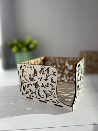 Підставка для серветок Мереживо біле дерево