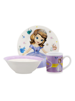 Набір дитячий Interos Принцеса Софія 3 пр.  (тарілка 19,5 см., миска 320 мл., кружка 250 мл.)