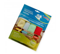 Набір з 4 серветок з мікрофібри для прибирання Feniks, 30*30 см в блістері