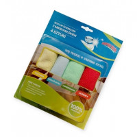 Набір з 4 серветок з мікрофібри для прибирання Feniks, 30*30 см в блістері