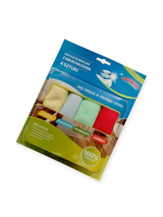 Набір з 4 серветок з мікрофібри для прибирання Feniks, 30*30 см в блістері