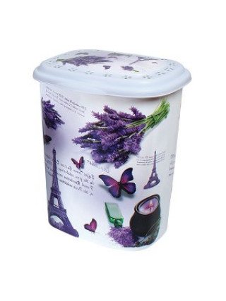 Корзина для білизни 45 л, Elif Plastic з малюнком, 38*45*53 см (париж) 