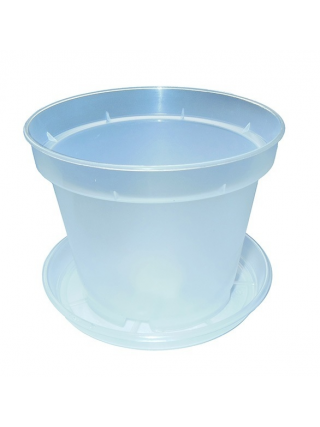 Вазон для орхідей з піддоном 130 мм. (прозорий)