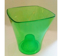 Вазон для квітів квадратне прозоре КВАДРО МІКС 4 кольори