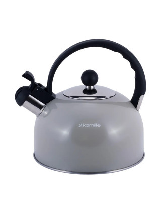 Чайник Kamille 2,5 л.з нержавіючої сталі зі свистком сірий