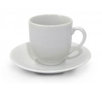 Чашка для кави 100 мл. Interos HoReCa WHITE з блюдцем, порцеляна