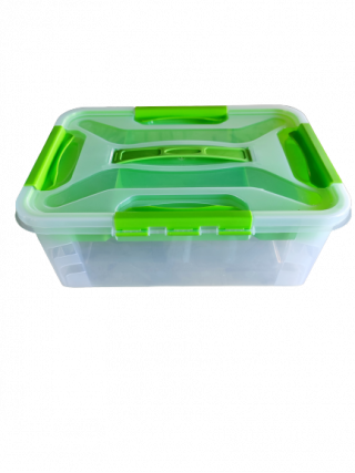 Контейнер 10 л., харчовий 37,2*27,3*13,8 см., з вкладишем (шкільна реформа А4) (прозоро-оливковий)
