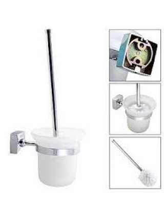 Йорж для туалету зі скляною підставкою на сталевому кріпленні, Besser 11.5*15.5*32см