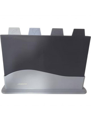 Набір дошок кухонних на підставці Ardesto Fresh, 4шт, 23.8x33.8x7см, пластик