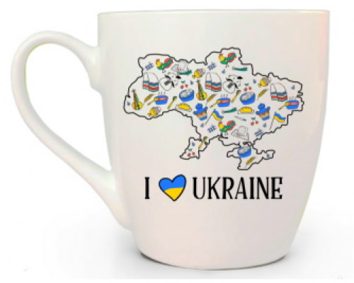 Кружка 500 мл. Kvarta I love Ukraine '' + подарункова  коробка