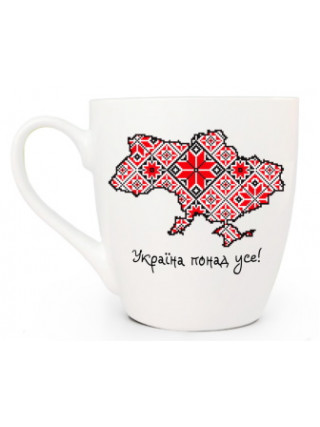 Кружка 500 мл. Kvarta Вишиванка карта  + подарункова  коробка