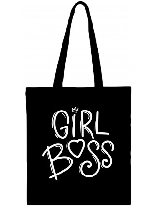 Сумка-шопер Girl boss  35*40 см чорний бязь