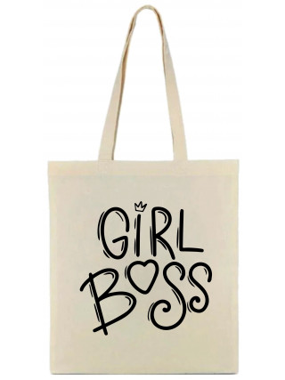 Сумка-шопер Girl boss  35*40 см натуральна  бязь
