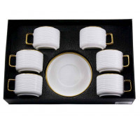 Сервіз кавовий Interos МЕЛОДІЯ 12 предметний порцеляна (6 чашок 110 мл з блюдцями)  