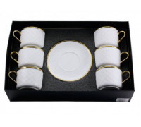 Набір порцелянових чашок з блюдцями Interos Гармонія 12 предметів (6 чашок 275 мл + 6 блюдець)