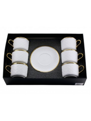 Набір порцелянових чашок з блюдцями Interos Гармонія 12 предметів (6 чашок 275 мл + 6 блюдець)