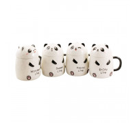 Кружка з кришкою 380 мл  Interos Panda Life, порцеляна