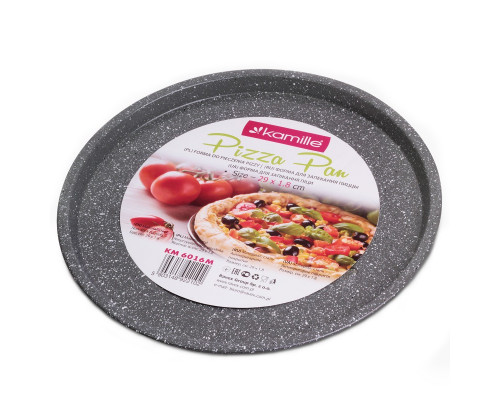 Форма для випічки піци Kamille d-29 см., h-2 см. з вуглецевої сталі (мармур)