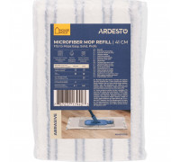 Змінна насадка до швабри Ardesto Abrasive 41см, мікрофібра, смужки, білий, синій